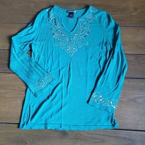Turquoise beaded tunic